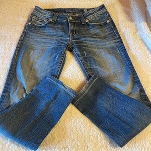 Miss Me low rise skinny embroidered flap pocket jeans size 30